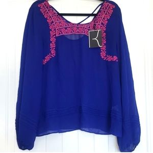 NWT Dance & Marvel Sheer Womens Top (XL)